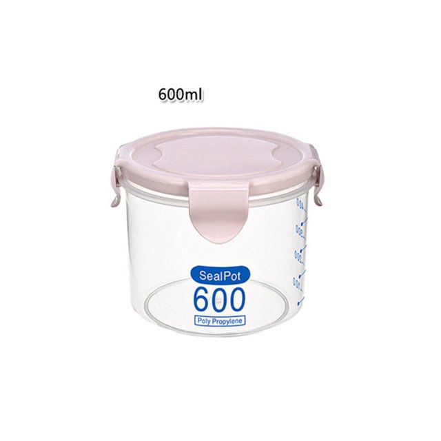 CHOK Clearance! Glass Storage Containers With Lids Kitchen Storage Box Sealing Food Preservation Plastic Fresh Pot Container Pink