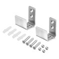 thumbnail image 1 of Unique Bargains Barn Door Floor Guide, 2Pcs Stainless Steel Sliding Barn Door Hardware Adjustable U Bracket Flush Design (Silver), 1 of 6