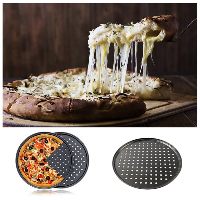 Yhmxh Plates Set Kitchen Gadgets Hot Pizza Pan Non-Stick Coating Carbon Steel Portable Tool for Home DIY Kitchen Essentials Kitchen Accessories Dinner Plates