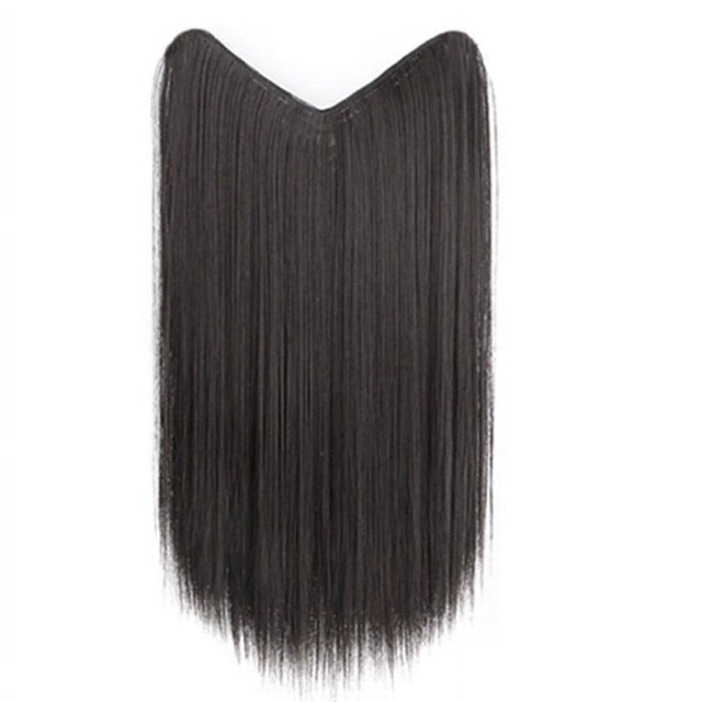 MesaSe Perruque Femme Cheveux Longs Demi-Chef en U Invisible Sans Coutures Longue Lisse
