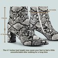 thumbnail image 2 of Unique Bargains Women's Pointed Toe Snake Print Chunky Heel Ankle Boots, 2 of 7