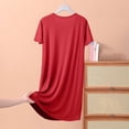 thumbnail image 4 of Ovzne Robes pour Femmes Robe pour Femme Robe à Manches Courtes pour Femmes Jupe d'Été Mince Ample Robe Décontractée Couleur Unie Robe de Nuit à la Maison Robe de Printemps Manches Courtes Liquidation, 4 of 4
