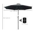 thumbnail image 3 of Outsunny Parasol de Marché Rond 3 m x 2,4 m, Parasol de Terrasse, Noir, 3 of 10