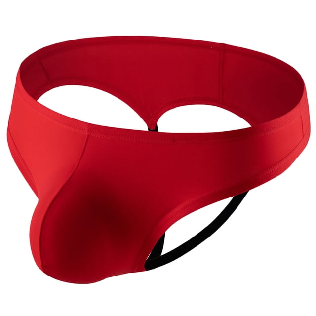 Penkiiy Strings Aguichant pour Hommes Hommes Décontracté Uni Design Ajouré Aguichant Respirant Taille Basse sous-Vêtements Pantalon Rouge sous-Vêtements