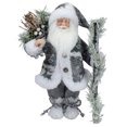 thumbnail image 1 of Northlight 12" Country Patchwork Gray and White Santa Claus Christmas Figure, 1 of 5
