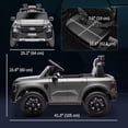 thumbnail image 3 of Qaba Ford Ranger sous Licence Voiture Électrique 12 V avec Rangement Arrière, Gris, 3 of 9