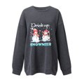 thumbnail image 4 of Chandail de Noël pour Femmes 2023 Mode Manches Longues Col Rond Imprimé de Noël Hauts Amples Blouse Chandails en Liquidation, 4 of 5