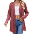 thumbnail image 1 of Yuyuzo Womens Fall Cardigan Ribbed Knit Long Sleeve Sweaters Open Front Lightweight Outwear Coat, 1 of 7