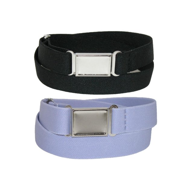 CTM® Ceinture Élastique avec Boucle Magnétique Invisible (Lot de 2 Couleurs) (pour Femmes Grande Taille