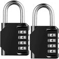 thumbnail image 1 of 2 - Pack Resettable 4 - Digit Combination Padlock - Waterproof Heavy - Duty Security, Ideal for School Gym Locker, Fence Gate, Toolbox, Employee Hasp & Outdoor Use, Multi - Purpose Code Lock Set, 1 of 7