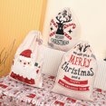 thumbnail image 3 of HEVIRGO Large Capacity Adjustable Christmas Bag Santa Claus Elk Pattern Canvas Gift Drawstring Bag Party Supplies, 3 of 10