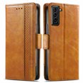 thumbnail image 3 of Case for Samsung Galaxy S21 FE 5G Cover Leather Wallet Folio Case Book Design Flip Magnetic Closure - Yellow, 3 of 5