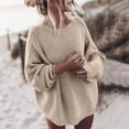 thumbnail image 1 of EGNMCR Pull Col Rond pour Femmes, Pull pour Femmes Mode Décontractée Manches Longues Couleur Unie Pull Manches Women Sweater, 1 of 6