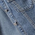 thumbnail image 3 of EQWLJWE Spring Saving!Cropped Denim Jackets Cardigans For Women ,Womens Short Sleeve Short Denim Jacket, Summer Classic Lapel Button Down Cropped Trucker Jean Jackets Coats, 3 of 3