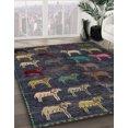 thumbnail image 3 of Ahgly Company Tapis d'Intérieur Lavable en Machine Carré Abstrait Grès Brun, 5' Carré, 3 of 7