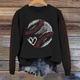thumbnail image 1 of IMENGL Spring baseball print crew neck hooded sweatshirt long, Black M, Size M-2XL, 1 of 4