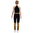thumbnail image 2 of Freebily Kids Girls Shiny Metallic Gymnastic Unitard Sleeveless Bodysuit for Training and Performance Gold 16, 2 of 6