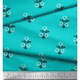 thumbnail image 2 of Soimoi Poly Georgette Fabric Leaves & Floral Block Print Sewing Fabric Yard 42 Inch Wide, 2 of 3