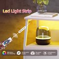 thumbnail image 4 of Eunos Petite Table de Chevet avec Poste de Recharge et DEL pour Chambre, Commode à 3 Tiroirs Blanche avec Étagères de Rangement, 4 of 8