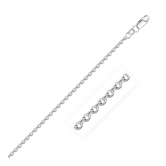 Chaîne Rolo en Or Blanc 14k de 2,3 mm 20 Po