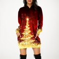 thumbnail image 2 of Kcodviy Femmes Vintage Joyeux Noël Chandail Long pour Femmes Robe Imprimée à Manches Longues Chandail à Capuchon pour Femmes à Fermeture Éclair Chandails à Capuchon à Manches Longues Midi Robes à Capuchon pour Femmes avec Poches, 2 of 6