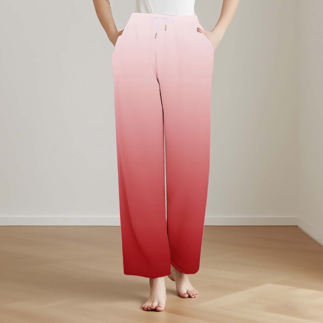 Pisexur Pantalon de Pyjama pour Femmes Doux Confortable Bas de Détente et de Nuit pour Femmes Rouge #01,m