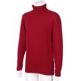thumbnail image 4 of RUNQHUI Enfants Garçons Filles Hiver Chaud Côtelé Col Roulé Manches Longues Chandail Tricoté Chandail Hauts Blouse Rouge 110, 4 of 7