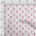 thumbnail image 1 of oneOone Silk Tabby Fabric Floral & Flying Swan Block Printed Craft Fabric BTY 42 Inch Wide, 1 of 4