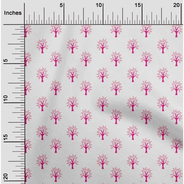 oneOone Silk Tabby Fabric Floral & Flying Swan Block Printed Craft Fabric BTY 42 Inch Wide