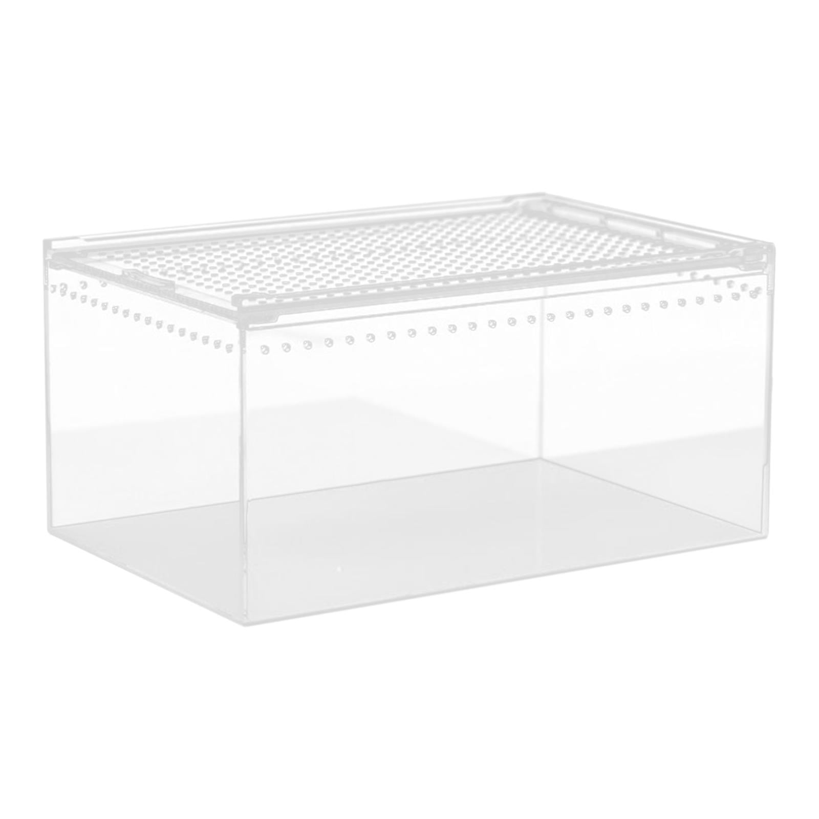 Almencla Reptile Breeding Box Acrylic Animal Habitat Cage for Lizards Frogs Container 30cmx20cmx15cm