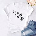 thumbnail image 2 of EQWLJWE T-Shirts pour Femmes Empreinte de Patte de Chien Mignons Graphiques Manches Courtes Été Coton Tee Tops Liquidation, 2 of 3