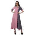 thumbnail image 1 of Moomaya Robe à Encolure Dégagée à Manches Courtes Imprimée avec Cordon à la Taille pour Femmes, 1 of 4