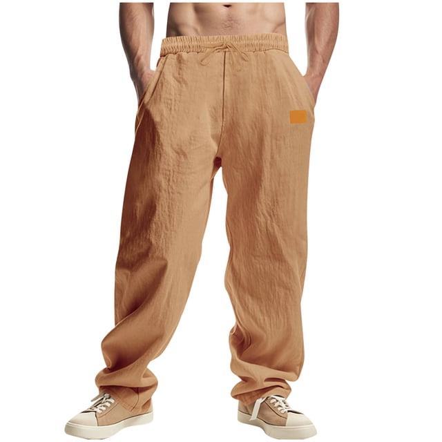 Pantalon de Plage Droit Décontracté pour Hommes Couleur Unie Mode Extérieure