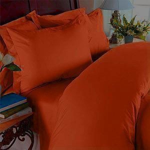 Elegant Comfort 1500 Thread Count Wrinkle Résistant à la qualité égyptienne 3-Piece Ensemble de housses de couettes, pleine/queue, rouille
