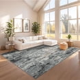 thumbnail image 1 of Modern Abstract Area Rug – Washable, Non-Slip, Low Pile Carpet for Living Room, Bedroom, Dining Room – Soft, Mark Resistant, Pet-Friendly, Grey, 5x7ft (152x213cm), USA Stock, 1 of 8