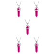 thumbnail image 3 of QualitChoice Hexagon Column Charm Exquisite Women Men Making Findings Handmade Anniversary Hanging Pendants Colorful Crystal Rose Red 5Set, 3 of 6