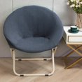 thumbnail image 3 of Housse de Chaise Ronde en Jacquard, Housse de Chaise Lune en Polyester à Haute Extensibilité, Protection pour Meubles de Salon, Lavable, Gris Foncé, Taille, 3 of 8