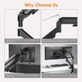 thumbnail image 4 of Heavy Duty Dual Monitor Arm for 17"-35" Screen, Adjustable Gas Spring Dual Monitor Stand 360° Desktop Mount, Each Arm Holds up to 26.4lbs, 4 of 8
