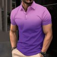 thumbnail image 2 of Birdeem Shirts for Men Mens Casual Gradient Short Sleeved Lapel Button Up T-Shirt Top, 2 of 12