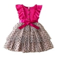 thumbnail image 1 of WEAIXIMIUNG Robes Blanches Courtes Sans Bretelles Enfants Filles Été Sans Manches Robe à Pois avec Ceinture Robe Décontractée pour Filles, 1 of 4