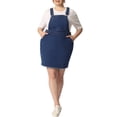 thumbnail image 1 of GRACE & GRANDEUR Robe à Bretelles Décontractée en Denim pour Femme Grande Taille à Bretelles Ajustables 3X Bleu, 1 of 8