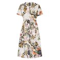 thumbnail image 3 of Birdeem Robe Décontractée pour Femmes, Mode Aguichant Vintage, Col en V, Manches Courtes, Boutons, Poche, 3 of 7