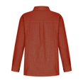 thumbnail image 4 of Womens Cotton Button Down Shirt Casual Long Sleeve Loose Fit Collared Linen Work Blouse Tops with Pocket, 4 of 8
