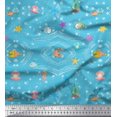 thumbnail image 1 of Soimoi Georgette Viscose Fabric Fish,Shell & Starfish Ocean Printed Craft Fabric by The Yard 42 Inch Wide, 1 of 3