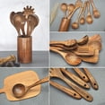 thumbnail image 3 of Wooden Spoons for Cooking,10 Pcs Natural Teak Wooden Kitchen Utensils Set Wooden Utensils for Cooking Wooden Cooking Utensils Wooden Spatulas for Cooking, 3 of 6