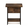 thumbnail image 4 of Furinno Dario End Table/ Night Stand Storage Shelf with Bin Drawer, Amber Pine/Black, 4 of 6