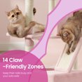 thumbnail image 5 of Large Cat Tree with 13 Scratching Posts, 2 Perches, Hammock, for Indoor Cats, Pink, 5 of 5