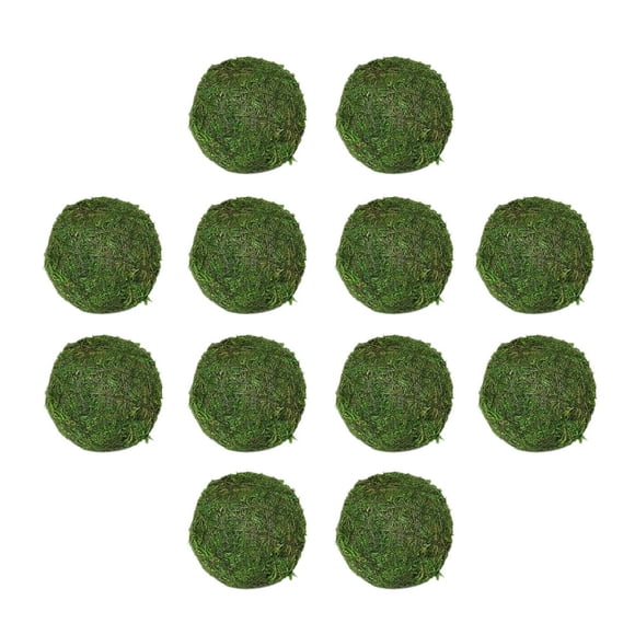 Moss Ball Natural Decorative Green Globes with Handmade Hanging Balls Vase Bowl Filler for Home Party &Weddings Display Decor Props Simulation Plant