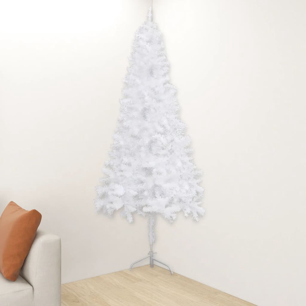 vidaXL Arbre de Noël Artificiel d'Angle Blanc 150 cm PVC