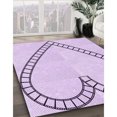 thumbnail image 3 of Ahgly Company Machine Washable Indoor Rectangle Transitional Orchid Purple Area Rugs, 8' x 10', 3 of 7